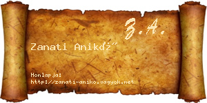 Zanati Anikó névjegykártya